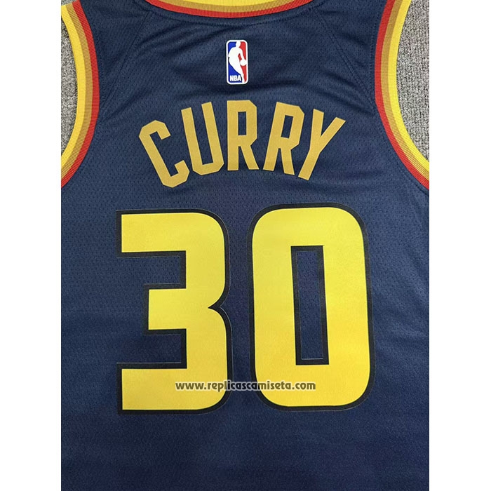 Camiseta Golden State Warriors Stephen Curry NO 30 Ciudad 2024-25 Azul